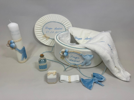 Trusou botez la cufar din catifea si lumanare Luxury [1]