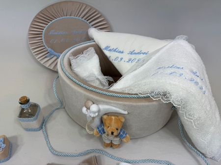 Trusou botez la cufar din catifea si lumanare Luxury [1]