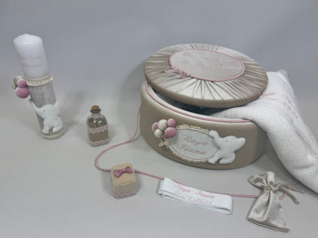 Trusou botez la cufar din catifea si lumanare Luxury [5]