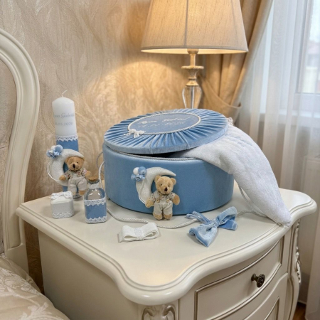 Trusou botez la cufar din catifea si lumanare Luxury [0]