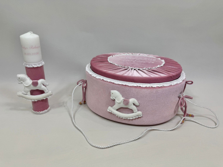 Trusou botez la cufar din catifea si lumanare Luxury [5]