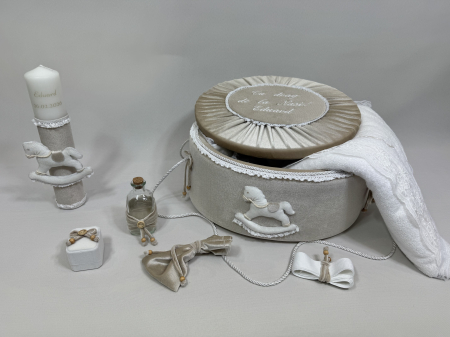 Trusou botez la cufar din catifea si lumanare Luxury [4]