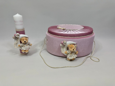 Trusou botez la cufar din catifea si lumanare Luxury [5]