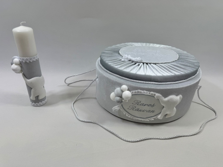 Trusou botez la cufar din catifea si lumanare Exclusive [4]