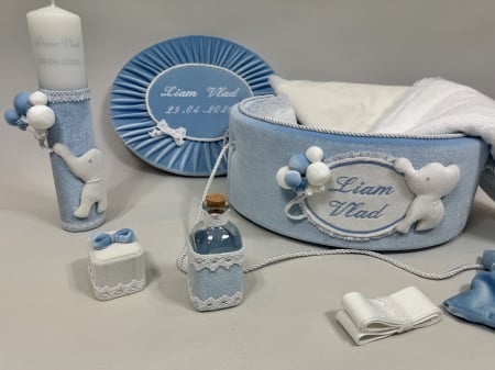 Trusou botez la cufar din catifea si lumanare Luxury [2]