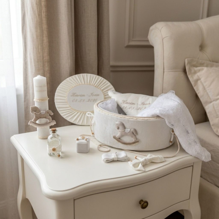 Trusou botez la cufar din catifea si lumanare Luxury [0]