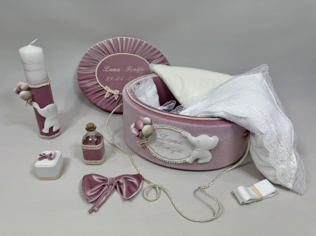 Trusou botez la cufar din catifea si lumanare Luxury [2]