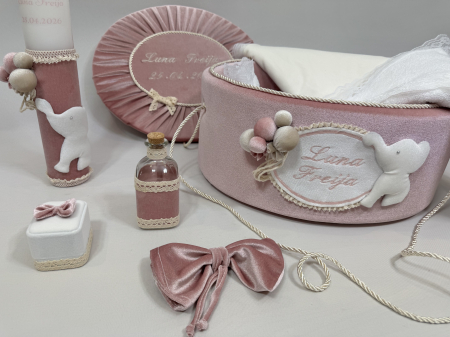 Trusou botez la cufar din catifea si lumanare Luxury [3]