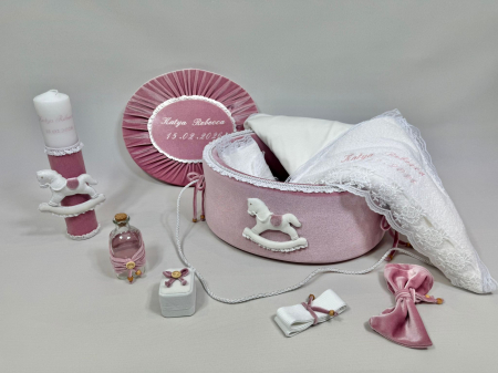 Trusou botez la cufar din catifea si lumanare Luxury [1]