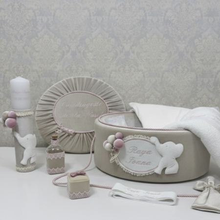 Trusou botez la cufar din catifea si lumanare Luxury [0]