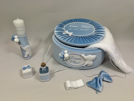 Trusou botez la cufar din catifea si lumanare Luxury [4]