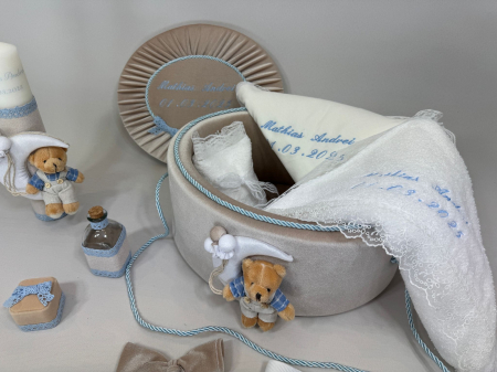 Trusou botez la cufar din catifea si lumanare Luxury [2]