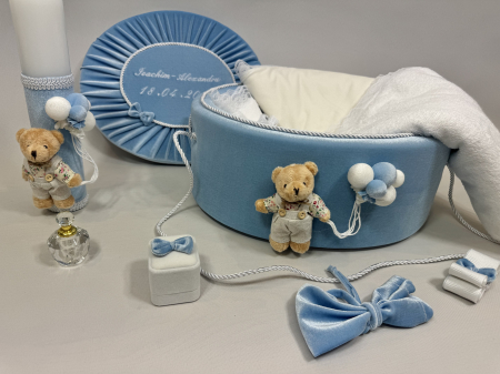 Trusou botez la cufar din catifea si lumanare Premium [2]