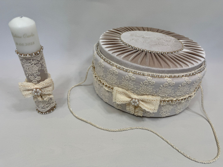 Trusou botez la cufar din catifea si lumanare Glamour [7]