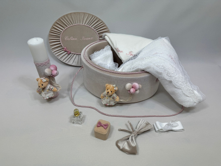 Trusou botez la cufar din catifea si lumanare  Premium [1]