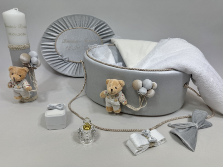 Trusou botez la cufar din catifea si lumanare Premium [2]