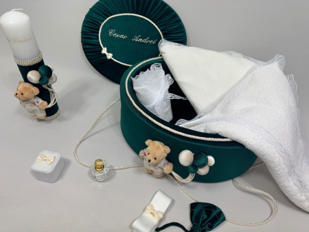 Trusou botez la cufar din catifea si lumanare  Premium [2]