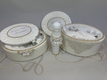 Set trusou botez cu lumanare+ Set prima baita Glamour [2]