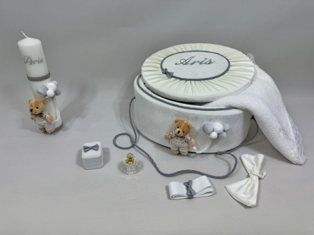 Trusou botez la cufar din catifea si lumanare Premium [4]