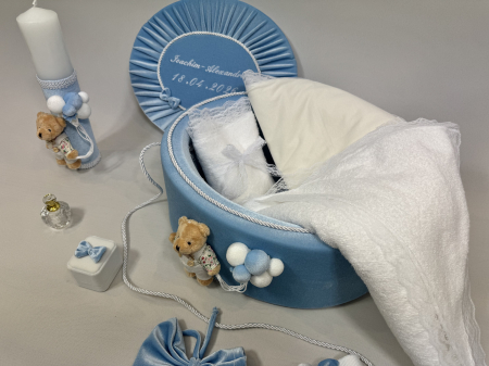 Trusou botez la cufar din catifea si lumanare Premium [3]