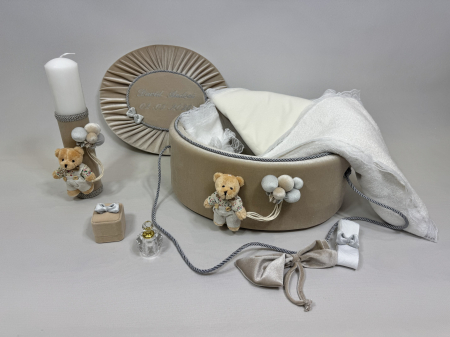 Trusou botez la cufar din catifea si lumanare  Premium [1]