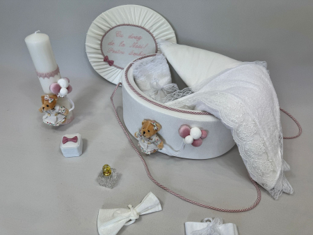 Trusou botez la cufar din catifea si lumanare Premium [2]