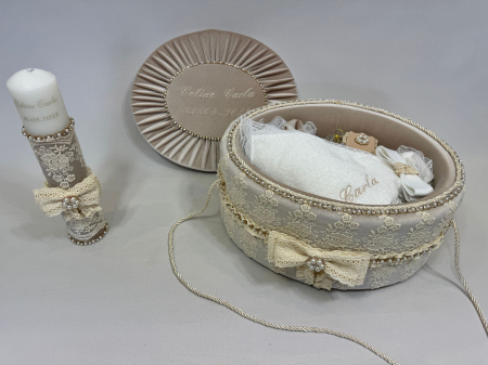 Trusou botez la cufar din catifea si lumanare Glamour [5]