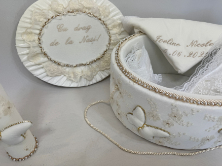 Trusou botez la cufar din catifea si lumanare Glamour [3]