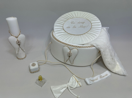 Trusou botez la cufar din  catifea si lumanare Glamour [4]