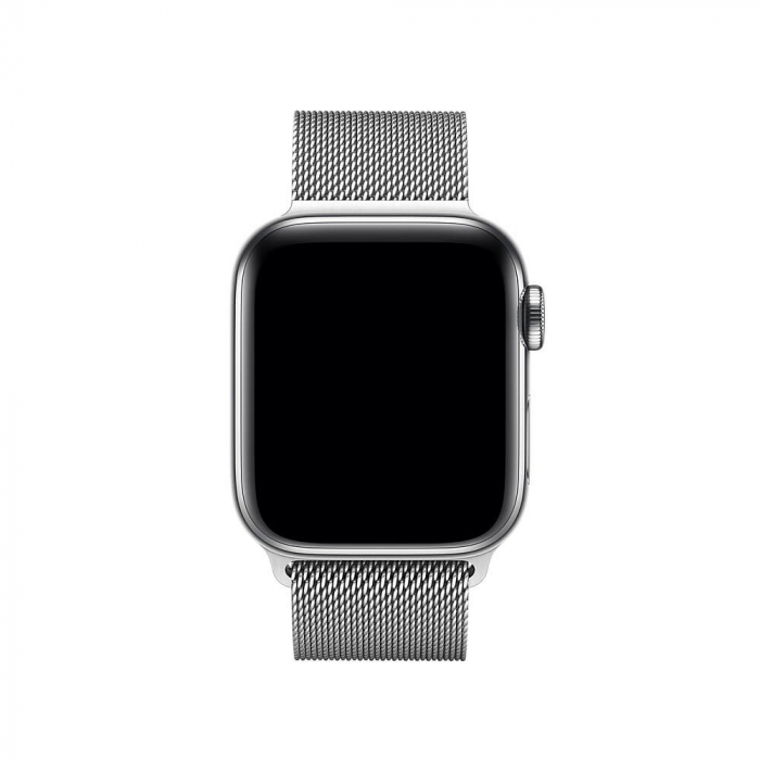 Bratara pentru Apple Watch, eleganta, din din otel inoxidabil argintiu, compatibila cu iWatch seria 3 38mm, seria 4 40mm, seria 5 40mm, seria SE 40mm, seria 6 40mm sau seria 7 41mm [3]