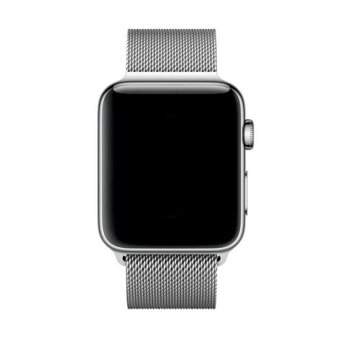 Bratara pentru Apple Watch, eleganta, din din otel inoxidabil argintiu, compatibila cu iWatch seria 3 38mm, seria 4 40mm, seria 5 40mm, seria SE 40mm, seria 6 40mm sau seria 7 41mm [6]