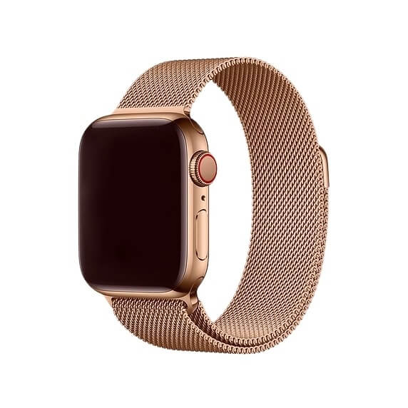 Bratara Apple Watch Milanese Loop Gold Rose cu prindere magnetica 45/44/42mm [2]