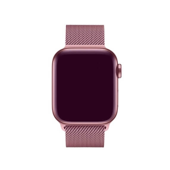 Curea eleganta Milanese Loop, pentru Apple Watch, magnetica, roz, din metal(otel inoxidabil), compatibila cu iWatch seria 3 42mm, seria 4 44mm, seria 5 44mm, seria SE 44mm, seria 6 44mm sau seria 7 45mm [3]