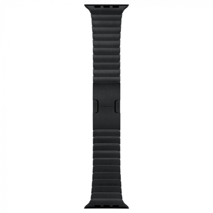 Curea eleganta Space Black, pentru Apple Watch, neagra, din metal(otel inoxidabil), cu inchidere tip fluture, compatibila cu iWatch seria 3 42mm, seria 4 44mm, seria 5 44mm, seria SE 44mm, seria 6 44mm sau seria 7 45mm [6]