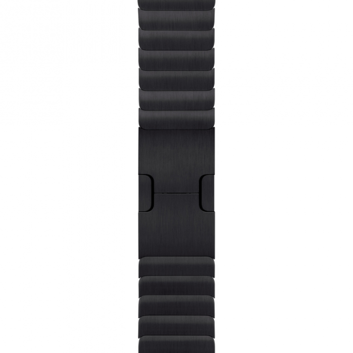 Curea eleganta Space Black, pentru Apple Watch, neagra, din metal(otel inoxidabil), cu inchidere tip fluture, compatibila cu iWatch seria 3 42mm, seria 4 44mm, seria 5 44mm, seria SE 44mm, seria 6 44mm sau seria 7 45mm [1]