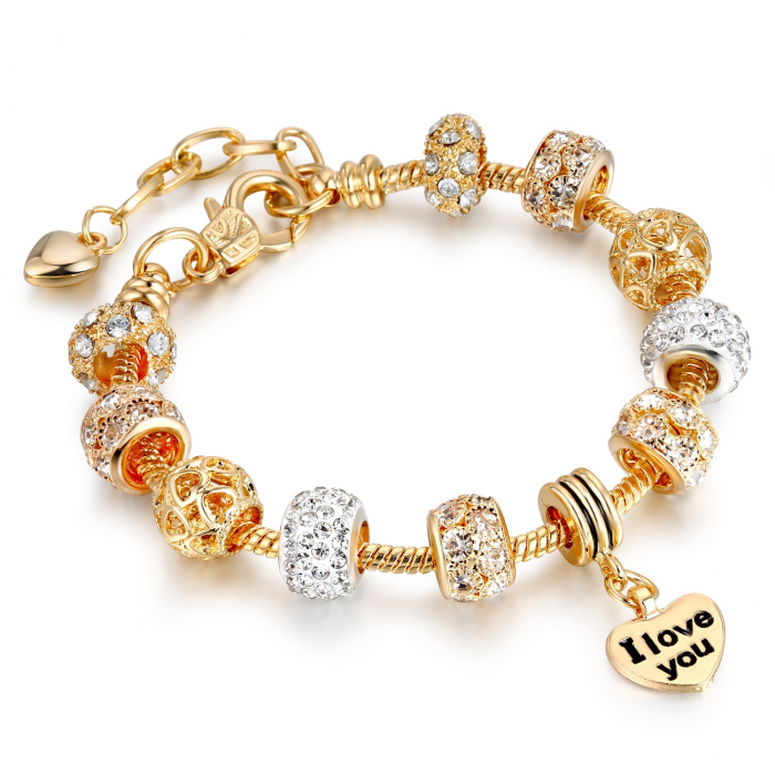 ▷Bratara Crystal Pendant Love you Gold - OLBO.ro⭐ [1]