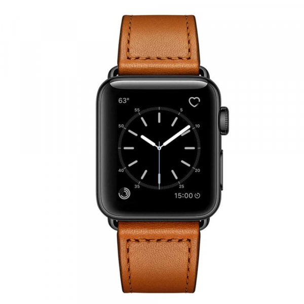 Curea pentru Apple Watch, eleganta, din piele maro, compatibila cu iWatch seria 3 42mm, seria 4 44mm, seria 5 44mm, seria SE 44mm, seria 6 44mm sau seria 7 45mm [3]