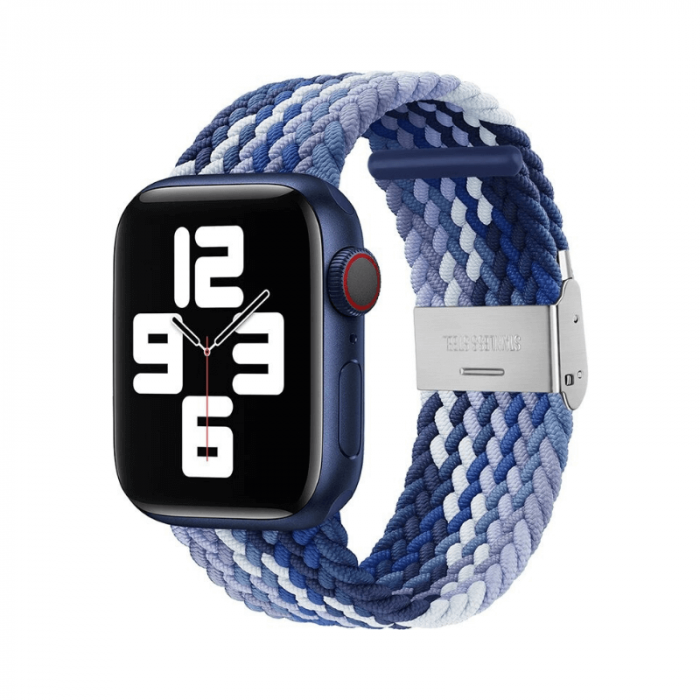 Curea pentru Apple Watch, sport loop, din nylon(material textil), compatibila cu iWatch seria 3 42mm, seria 4 44mm, seria 5 44mm, seria SE 44mm, seria 6 44mm sau seria 7 45mm [2]