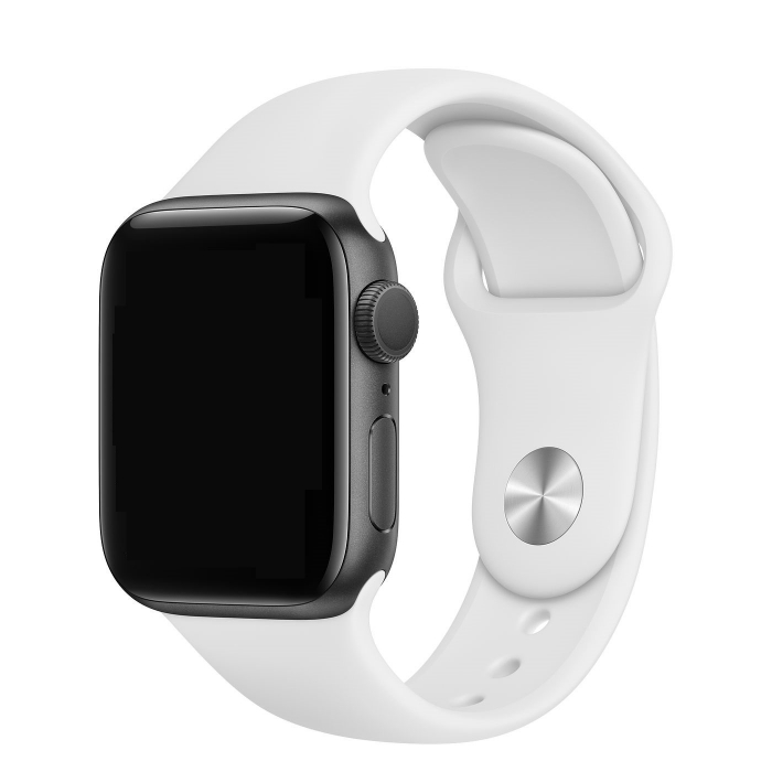 Curea sport pentru Apple Watch, din silicon alb, compatibila cu iWatch seria 3 38mm, seria 4 40mm, seria 5 40mm, seria SE 40mm, seria 6 40mm sau seria 7 41mm [4]