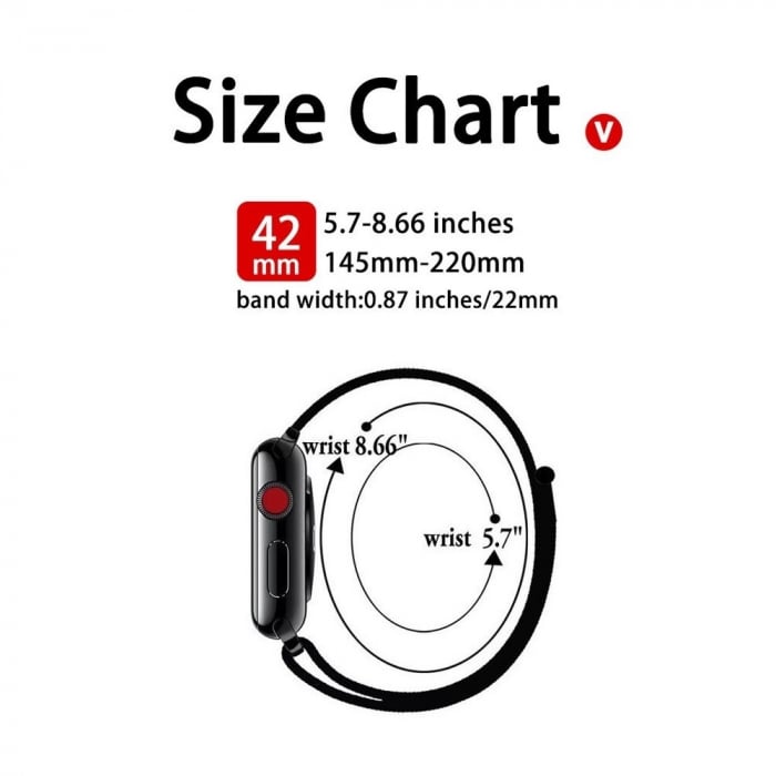 Curea pentru Apple Watch, sport loop, rosie, din nylon(material textil), compatibila cu iWatch seria 3 38mm, seria 4 40mm, seria 5 40mm, seria SE 40mm, seria 6 40mm sau seria 7 41mm [5]
