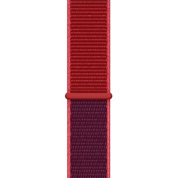 Curea pentru Apple Watch, sport loop, din nylon(material textil) rosu-violet, compatibila cu iWatch seria 3 42mm, seria 4 44mm, seria 5 44mm, seria SE 44mm, seria 6 44mm sau seria 7 45mm [1]