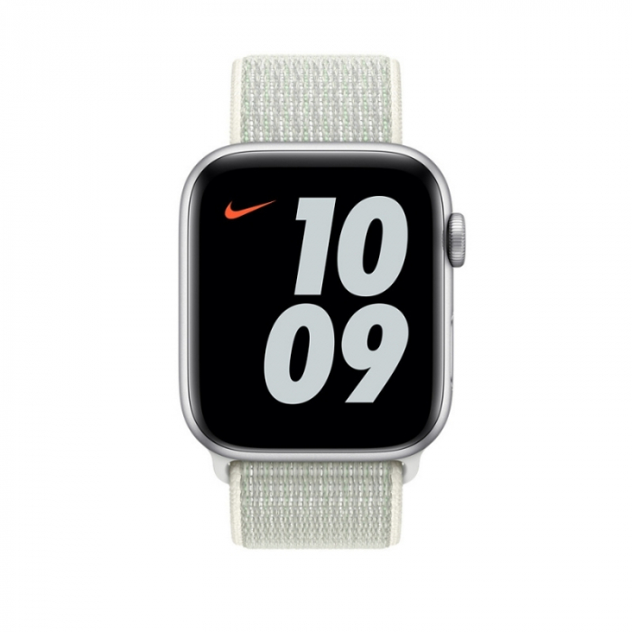 Curea pentru Apple Watch, sport loop, alba gri, din nylon(material textil), compatibila cu iWatch seria 3 42mm, seria 4 44mm, seria 5 44mm, seria SE 44mm, seria 6 44mm sau seria 7 45mm [3]