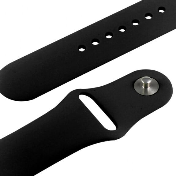 Curea sport pentru Apple Watch, din silicon negru, compatibila cu iWatch seria 3 42mm, seria 4 44mm, seria 5 44mm, seria SE 44mm, seria 6 44mm sau seria 7 45mm [7]