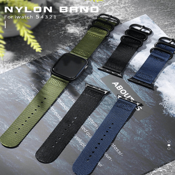 Curea pentru Apple Watch, sport, din nylon(material textil) negru, compatibila cu iWatch seria 3 42mm, seria 4 44mm, seria 5 44mm, seria SE 44mm, seria 6 44mm sau seria 7 45mm [7]