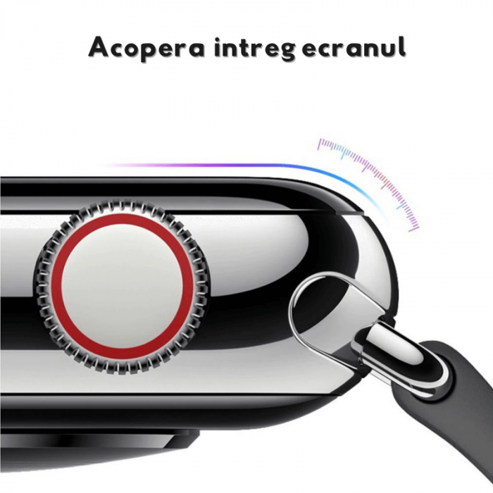Folie de protectie, full glue, full cover, flexibila si rezistenta, potrivita pentru Apple Watch Seria 7 41mm [7]