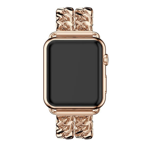 Bratara pentru Apple Watch, eleganta, din din otel inoxidabil roz gold, compatibila cu iWatch seria 3 42mm, seria 4 44mm, seria 5 44mm, seria SE 44mm, seria 6 44mm sau seria 7 45mm [3]