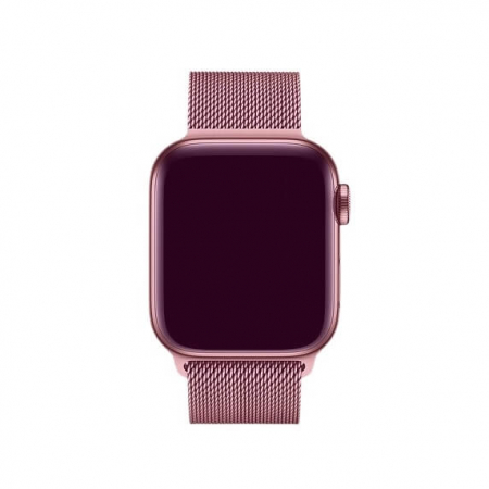 Curea eleganta Milanese Loop, pentru Apple Watch, magnetica, roz, din metal(otel inoxidabil), compatibila cu iWatch seria 3 42mm, seria 4 44mm, seria 5 44mm, seria SE 44mm, seria 6 44mm sau seria 7 45mm [2]