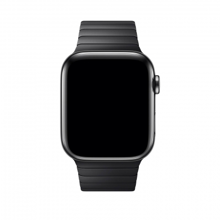 Curea eleganta Space Black, pentru Apple Watch, neagra, din metal(otel inoxidabil), cu inchidere tip fluture, compatibila cu iWatch seria 3 42mm, seria 4 44mm, seria 5 44mm, seria SE 44mm, seria 6 44mm sau seria 7 45mm [2]
