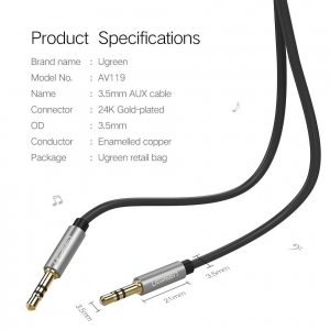 Cablu audio AUX Jack 3.5mm 2m [7]
