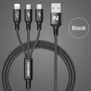 Cablu universal 3 in 1 negru [2]